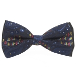ELEGANCKA GRANATOWA MUCHA MĘSKA WZORZYSTA VINTAGE Z POSZETKĄ