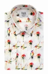 KOSZULA MĘSKA W PTAKI KOLIBRY DO MARYNARKI GARNITURU SLIM FIT