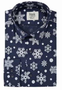 KOSZULA ŚWIĄTECZNA SNIEŻYNKA NA PREZENT SLIM FIT