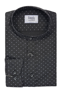IMPREZOWA CZARNA KOSZULA MESKA ZE STÓJKĄ SLIM FIT 