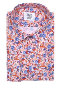 Kolorowa koszula męska w kwiaty i paisley nadruk slim fit 
