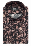 Czarna koszula męska w kwiaty i paisley nadruk slim fit 