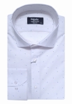 Biała koszula męska mikrowzór slim fit