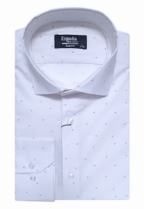 Biała koszula męska mikrowzór slim fit