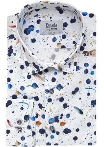 Elegancka biała koszula Print w kleksy slim fit
