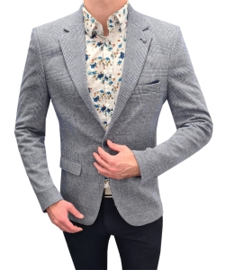 Elegancka Sportowa Marynarka w kratę casual slim